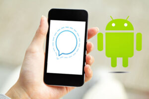 android phone with signal logo and android logo