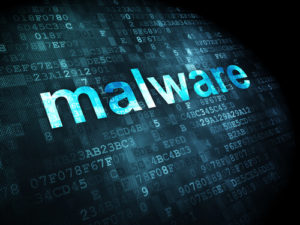 Word Malware on digital background