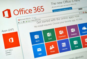 Microsoft Office 365 on PC screen. Microsoft Office is one of the most popular office suite software.