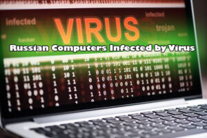 virus on laptop screen
