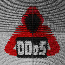 DDoS in the form of binary code, 3D illustration