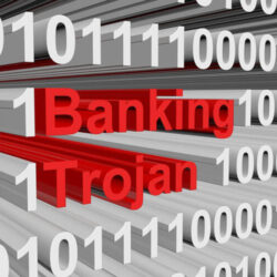 banking trojan in binary code, 3D illustration