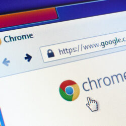 Google Chrome homepage on computer screen.