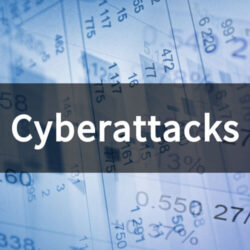 Cyberattacks written on translucent black space