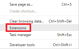 Extensions in Google Chrome. 