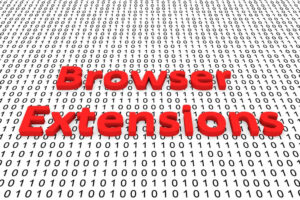Browser extensions written in big red letters. 