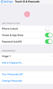Touch ID & Passcode. 