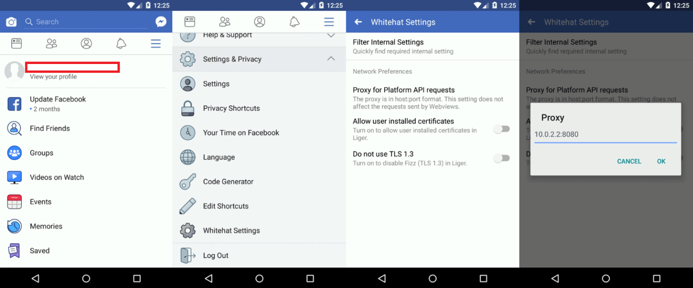 Turn on the Settings for Facebook App