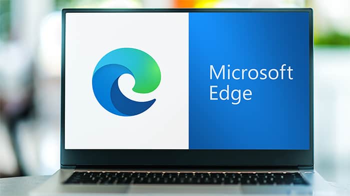 an image with Microsoft Edge opened on laptop