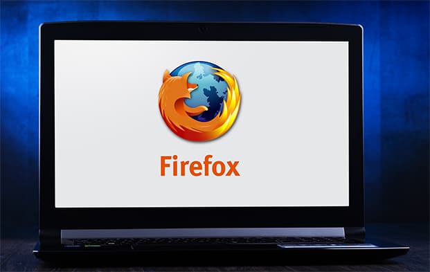 an image with mozilla firefox browser on laptop